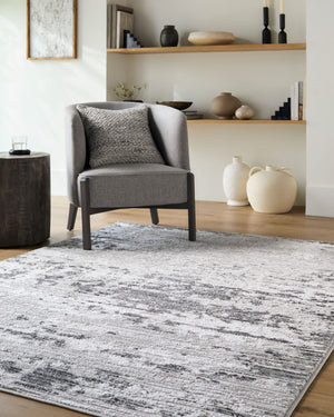 Livabliss Sunrise Geometric Mid-century Modern Polypropylene Accent Rug for Entryway or Bath Light Slate, Li 7'10" x 10' SRI2305-71010