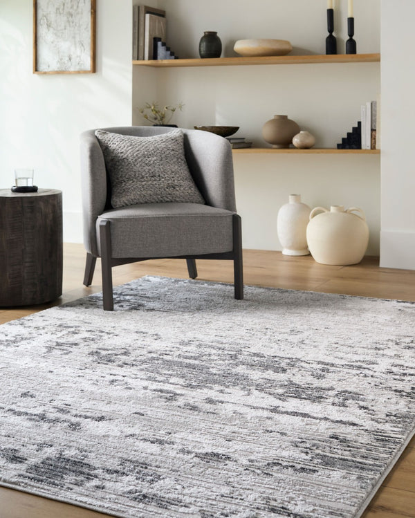 Livabliss Sunrise Geometric Mid-century Modern Polypropylene Accent Rug for Entryway or Bath Light Slate, Li 7'10" x 10' SRI2305-71010