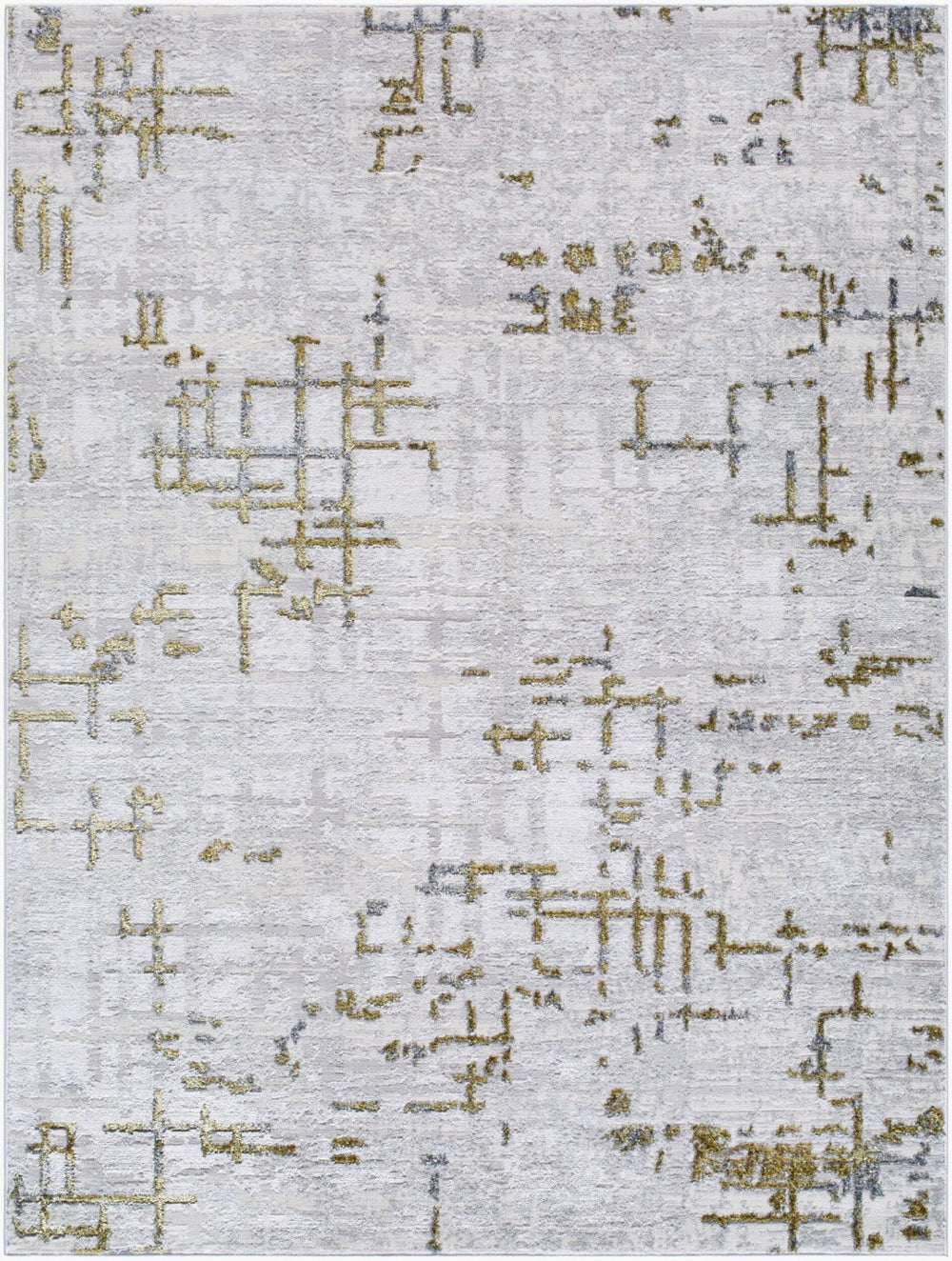 Livabliss Sunrise Geometric Machine Woven Accent Rug Mid-century Style for Entryway or Bedside Gray, Cream 5'3" x 7' SRI2309-537