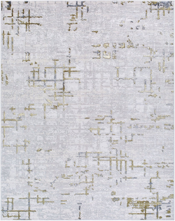 Livabliss Sunrise Geometric Machine Woven Accent Rug Mid-century Style for Entryway or Bedside Gray, Cream 7'10" x 10' SRI2309-71010
