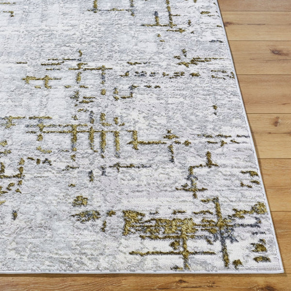 Livabliss Sunrise Geometric Machine Woven Accent Rug Mid-century Style for Entryway or Bedside Gray, Cream 7'10" x 10' SRI2309-71010