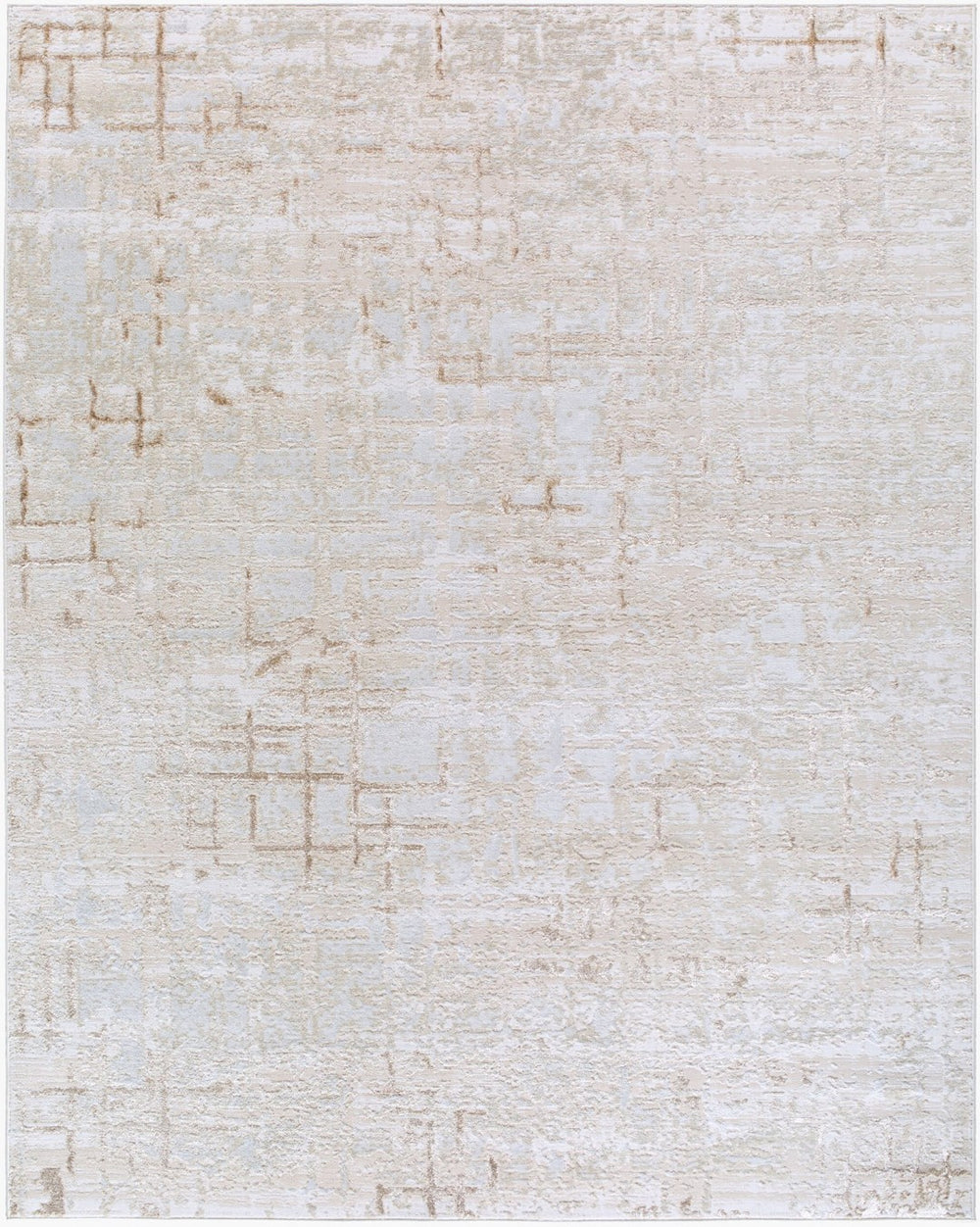 Livabliss Sunrise Geometric Mid-century Modern Polypropylene Area Rug for High Traffic Rooms Beige, Tan 7'10" x 10' SRI2310-71010