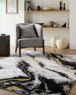 Livabliss Sunrise Mid-century Modern Machine Woven Polypropylene Accent Rug for Entryways Light Slate, Iv 5'3" x 7' SRI2311-537
