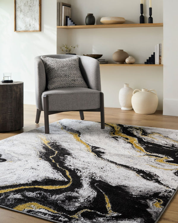 Livabliss Sunrise Mid-century Modern Machine Woven Polypropylene Accent Rug for Entryways Light Slate, Iv 5'3" x 7' SRI2311-537