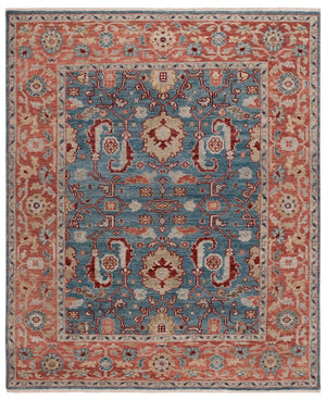 Safavieh Samarkand 128 HAND KNOTTED Traditional Rug Turquoise / Rust SRK128K-9