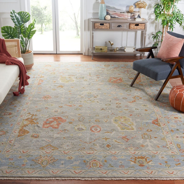 Safavieh Samarkand 129 Hand Knotted Traditional Rug Blue / Grey SRK129M-9