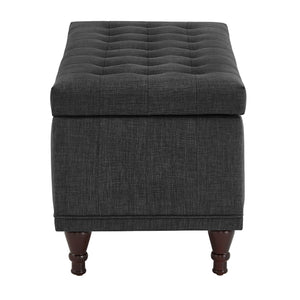 Homelegance By Top-Line Lyon Tufted Storage Bench Black Polyester