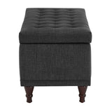 Homelegance By Top-Line Lyon Tufted Storage Bench Black Polyester