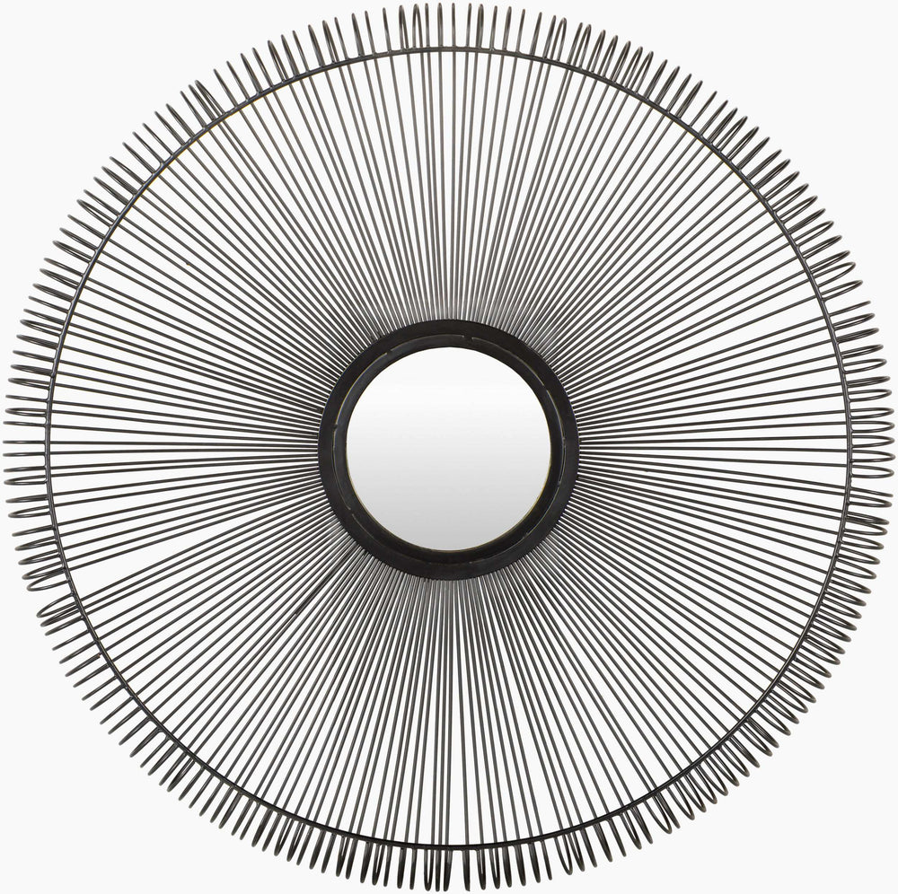 Surya Surami 30"H X 30"W Accent Mirror - Rustic Industrial Decor Piece For Modern Elegant Spaces Frame, Black Iron Srm001-3030