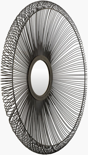 Surya Surami 30"H X 30"W Accent Mirror - Rustic Industrial Decor Piece For Modern Elegant Spaces Frame, Black Iron Srm001-3030