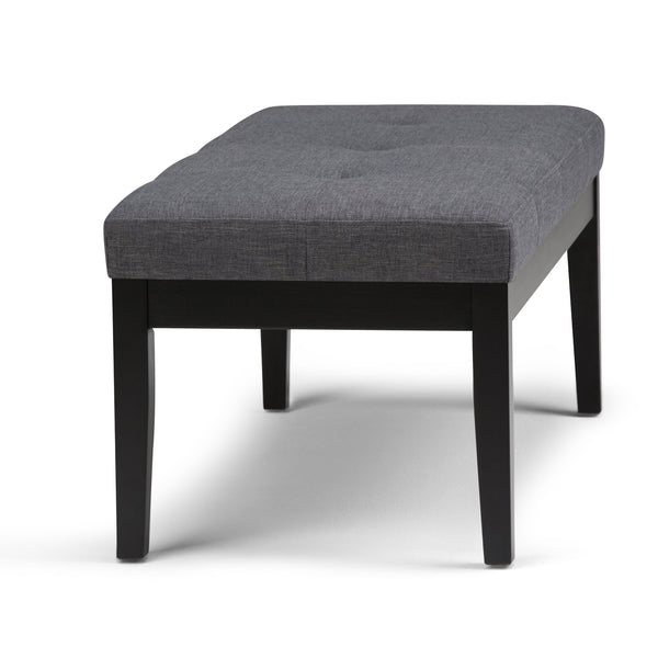 English Elm Lacey Tufted Ottoman Bench - Stylish Slate Grey Upholstered Seating For Modern Home Décor B136P159211