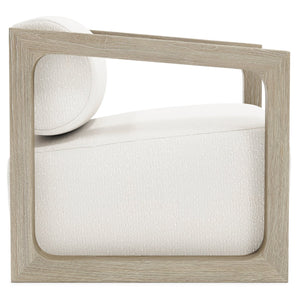 Bernhardt Bernhardt Leilani Outdoor Swivel Chair Sea Oat Finish — Teak Sculptural Arms, 360° Hidden Swivel, Uv-Rated Fabric - Made to Order O4317SA