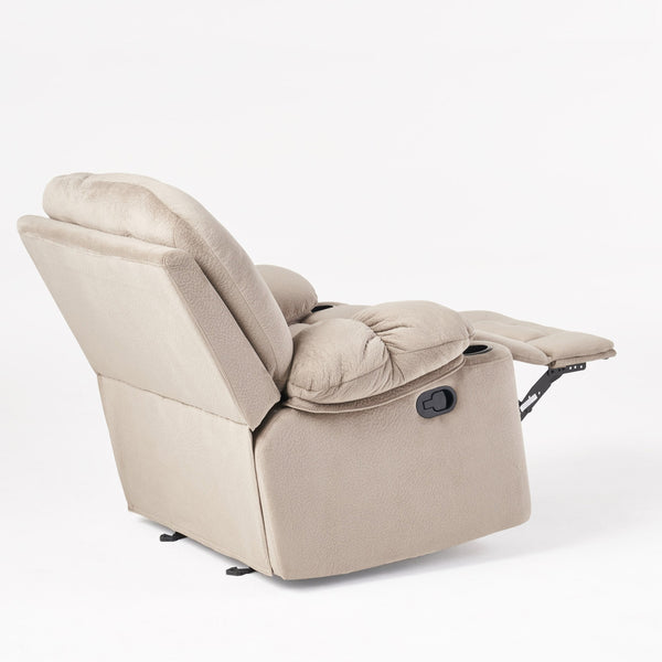 English Elm Christopher Knight Home® - Luxurious Manual Recliner Chair with Skin-Friendly Fabric, Dual Cup Holders, Ergonomic Padded Comfort Coffee 57578.00LAT