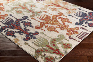 Livabliss Serapi Medallion Runner Rug Polypropylene Persian Tribal Motif for Hallways Orange, Light B 9'2" x 12'6" SRP1015-93126
