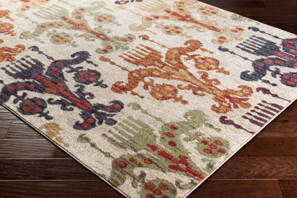 Livabliss Serapi Medallion Runner Rug Polypropylene Persian Tribal Motif for Hallways Orange, Light B 9'2" x 12'6" SRP1015-93126