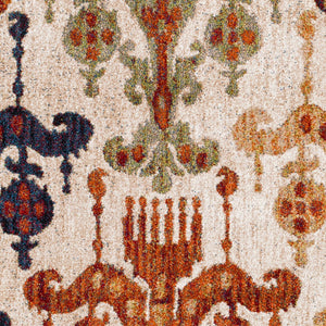 Livabliss Serapi Medallion Runner Rug Polypropylene Persian Tribal Motif for Hallways Orange, Light B 9'2" x 12'6" SRP1015-93126