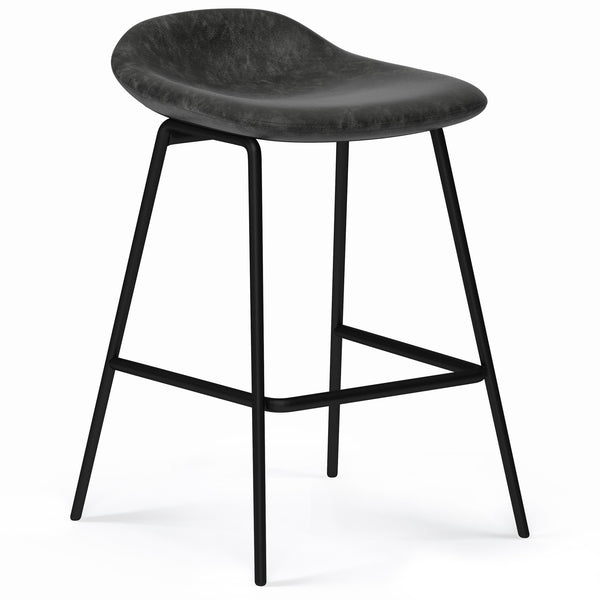 English Elm Dafney Counter Height Stools Set Of 2 - Stylish Distressed Charcoal Grey For Modern Spaces B136P158580