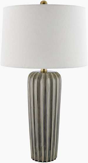 Livabliss Sagres Ceramic Arts and Crafts Table Lamp with Linen Shade for Warm Ambient Glow SRS-001
