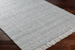 Surya Sara 10' X 14' Handmade Area Rug - Elegant, Durable, Eco-friendly Design With Stylish Fringe Detail Light Slate Recycled Pet Yarn Sru2300-576