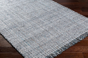 Surya Sara 10' X 14' Handmade Area Rug - Elegant, Durable, Eco-friendly Design With Stylish Fringe Detail Light Slate Recycled Pet Yarn Sru2301-576