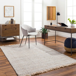 Surya Sara 10' X 14' Handmade Area Rug - Elegant, Durable, Eco-friendly Design With Stylish Fringe Detail Gray Recycled Pet Yarn Sru2302-23