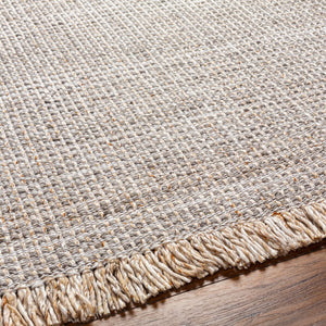Surya Sara 10' X 14' Handmade Area Rug - Elegant, Durable, Eco-friendly Design With Stylish Fringe Detail Gray Recycled Pet Yarn Sru2302-23
