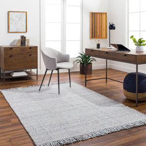 Surya Sara 10' X 14' Handmade Area Rug - Elegant, Durable, Eco-friendly Design With Stylish Fringe Detail Light Slate Recycled Pet Yarn Sru2303-576