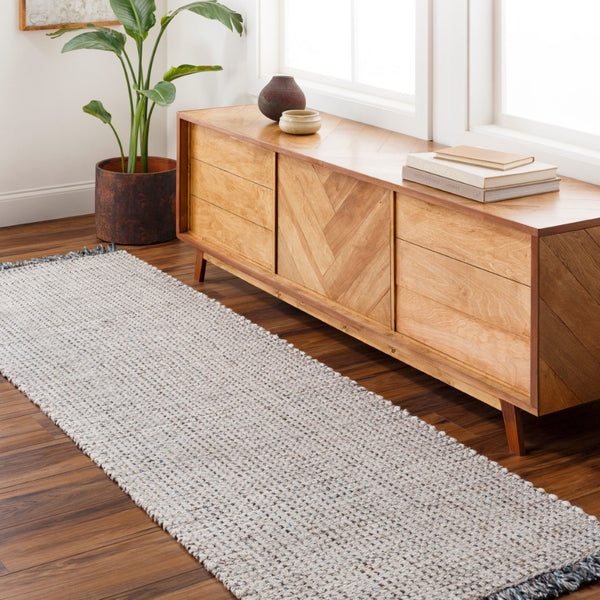 Surya Sara 10' X 14' Handmade Area Rug - Elegant, Durable, Eco-friendly Design With Stylish Fringe Detail Off,White Recycled Pet Yarn Sru2304-268