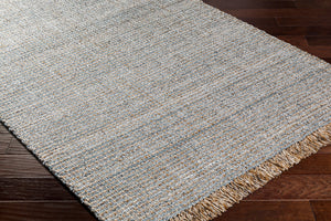 Surya Sara 10' X 14' Handmade Area Rug - Elegant, Durable, Eco-friendly Design With Stylish Fringe Detail Light Blue Recycled Pet Yarn Sru2305-23