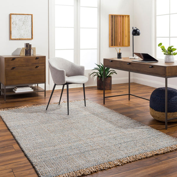 Surya Sara 10' X 14' Handmade Area Rug - Elegant, Durable, Eco-friendly Design With Stylish Fringe Detail Light Blue Recycled Pet Yarn Sru2305-23