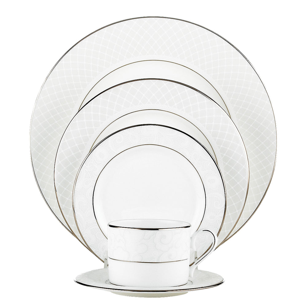 Lenox Venetian Lace 5-Piece Place Setting White, WHITE BONE CHINA 762014