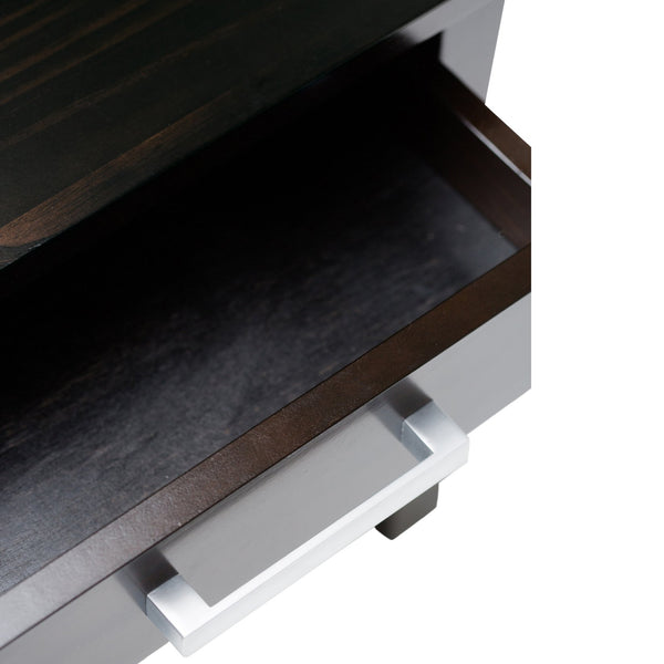 English Elm Kitchener End Table - Handcrafted Hickory Brown Solid Wood With Storage For Modern Living Spaces B136P159549