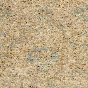 Surya Sakarya 2' X 3' Handmade Wool Rug – Luxurious Fringe Detail, Traditional Meets Modern Design, Indian-made Beige Wool Sry2300-23