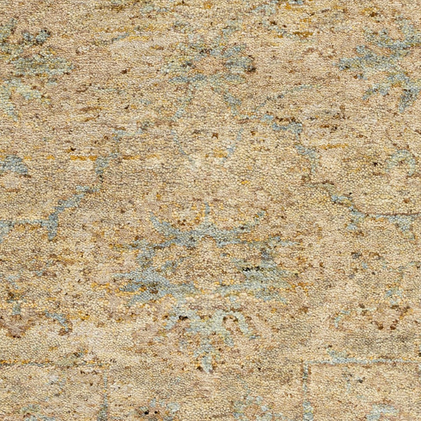 Surya Sakarya 2' X 3' Handmade Wool Rug – Luxurious Fringe Detail, Traditional Meets Modern Design, Indian-made Beige Wool Sry2300-23