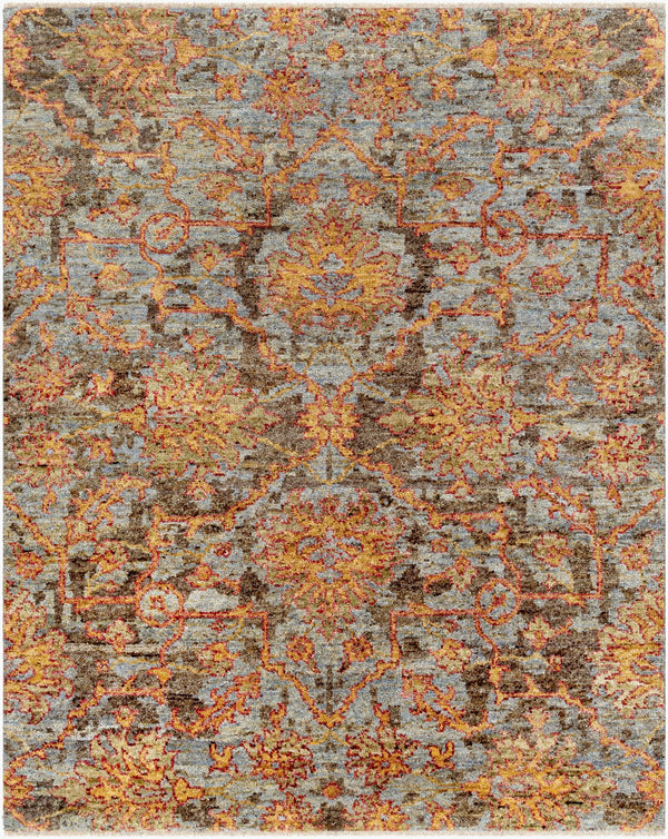 Surya Sakarya 2' X 3' Handmade Wool Rug – Luxurious Fringe Detail, Traditional Meets Modern Design, Indian-made Rust Wool Sry2302-810