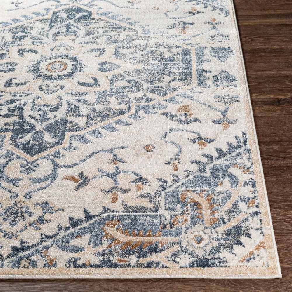 Livabliss St Tropez Traditional Polypropylene Area Rug Woven in Turkey for Living Dining Rooms Denim, Cream 7'10" x 9'6" SRZ2300-7996