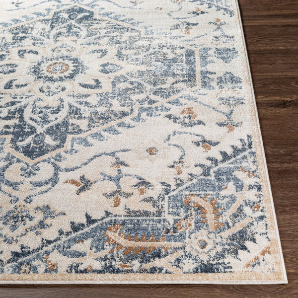 Livabliss St Tropez Traditional Polypropylene Area Rug Woven in Turkey for Living Dining Rooms Denim, Cream 5'3" x 7' SRZ2300-527