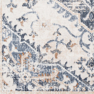 Livabliss St Tropez Traditional Polypropylene Area Rug Woven in Turkey for Living Dining Rooms Denim, Cream 5'3" x 7' SRZ2300-527