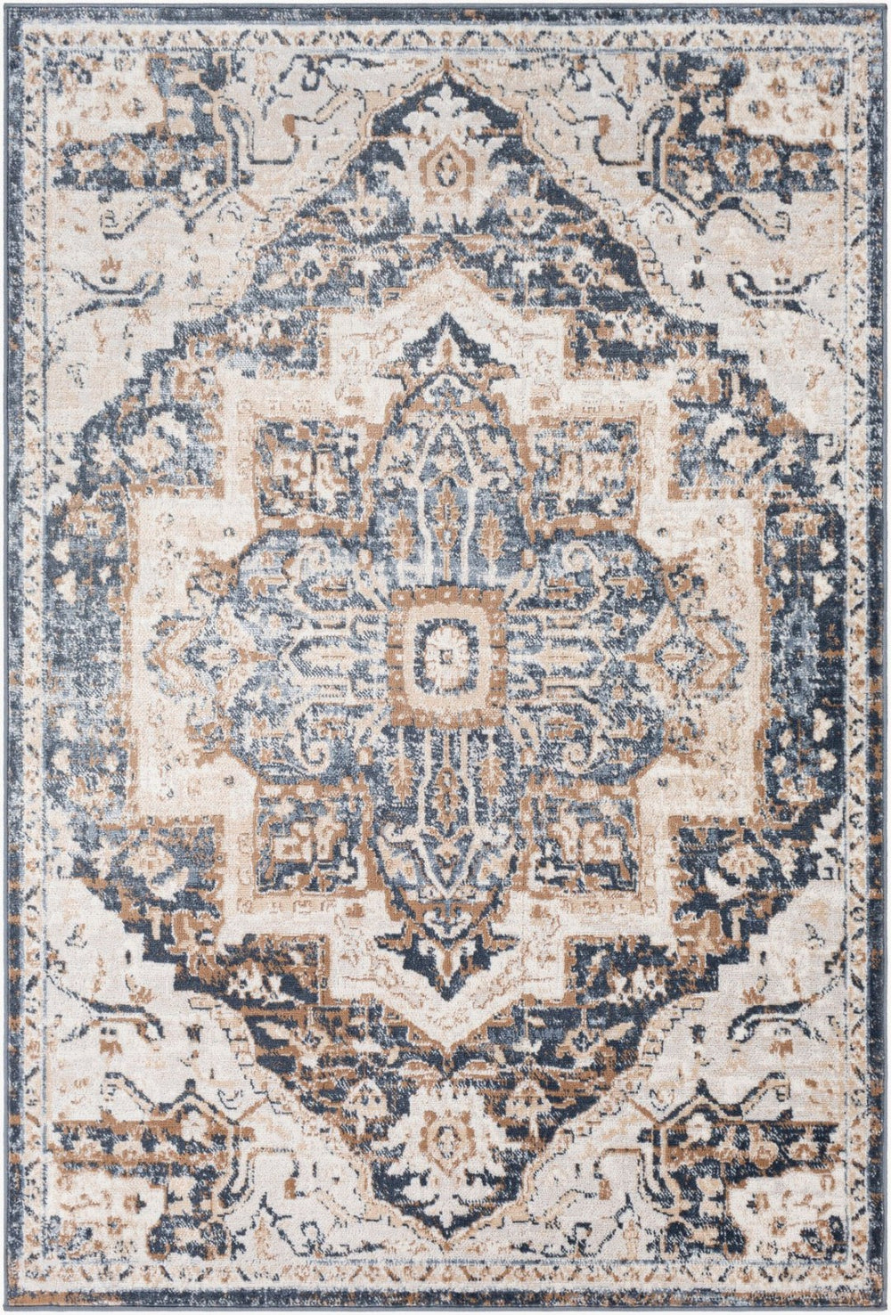 Livabliss St Tropez Machine Woven Polypropylene Area Rug Medallion Style for Living Rooms SRZ2303-6692