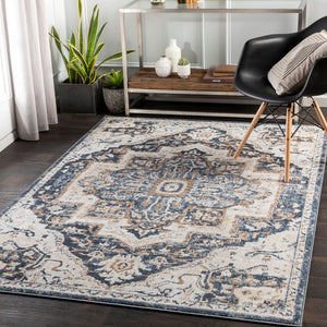 Livabliss St Tropez Machine Woven Polypropylene Area Rug Medallion Style for Living Rooms SRZ2303-6692