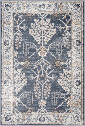 Livabliss St Tropez Traditional Polypropylene Area Rug Turkish Woven for Living and Dining Rooms Denim, Cream 7'10" x 9'6" SRZ2310-7996