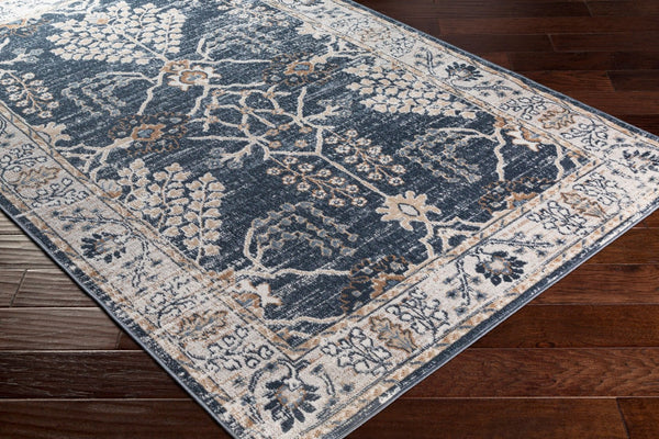 Livabliss St Tropez Traditional Polypropylene Area Rug Turkish Woven for Living and Dining Rooms Denim, Cream 7'10" x 9'6" SRZ2310-7996