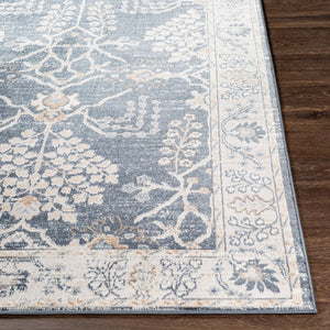 Livabliss St Tropez Traditional Polypropylene Area Rug Turkish Woven for Living and Dining Rooms Denim, Cream 7'10" x 9'6" SRZ2310-7996
