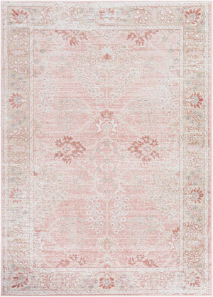 Livabliss St Tropez Traditional Polypropylene Area Rug Turkey Woven for Living and Dining Rooms Dusty Pink, Cre 5'3" x 7' SRZ2311-527