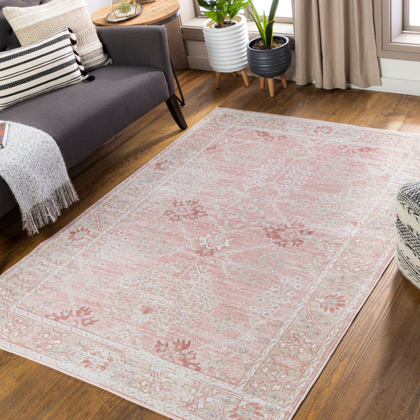 Livabliss St Tropez Traditional Polypropylene Area Rug Turkey Woven for Living and Dining Rooms Dusty Pink, Cre 5'3" x 7' SRZ2311-527