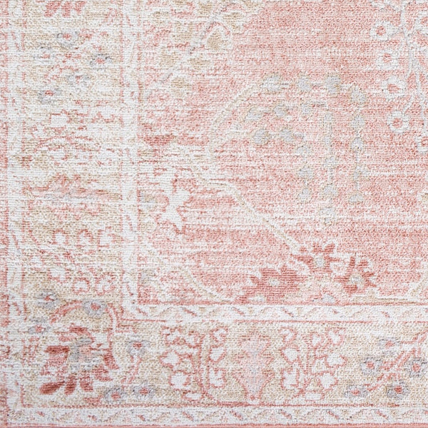 Livabliss St Tropez Traditional Polypropylene Area Rug Turkey Woven for Living and Dining Rooms Dusty Pink, Cre 5'3" x 7' SRZ2311-527