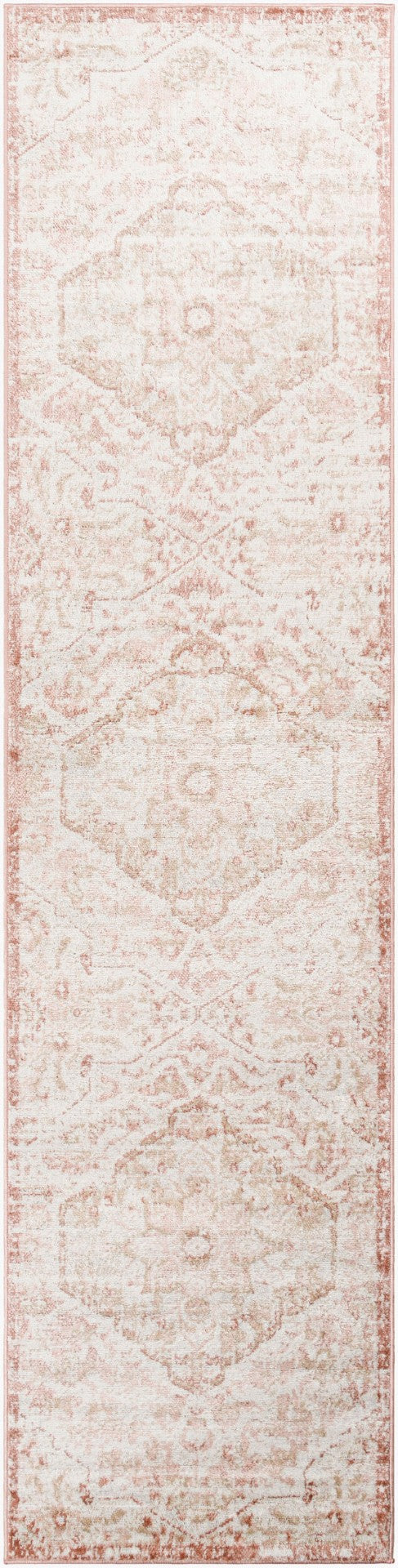 Livabliss St Tropez Traditional Runner Rug Polypropylene Hallway Accent with Medium Pile Pale Pink, Plum 2'7" x 10' SRZ2315-2710