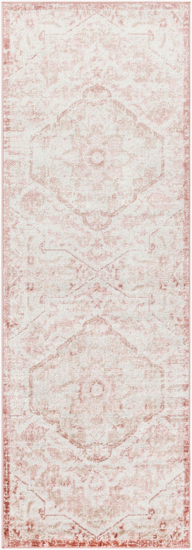 Livabliss St Tropez Traditional Runner Rug Polypropylene Hallway Accent with Medium Pile Pale Pink, Plum 2'7" x 7'3" SRZ2315-2773