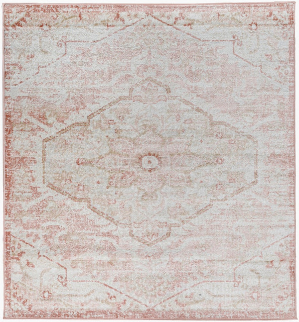 Livabliss St Tropez Traditional Runner Rug Polypropylene Hallway Accent with Medium Pile Pale Pink, Plum 5'3" x 5'3" SRZ2315-53SQ