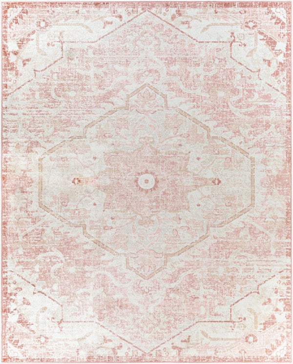 Livabliss St Tropez Traditional Runner Rug Polypropylene Hallway Accent with Medium Pile Pale Pink, Plum 7'10" x 9'6" SRZ2315-7996